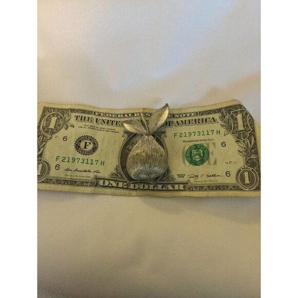 Vintage Signed EMMONS Goldtone Textured PEAR Shape Pin Brooch - Picture 9 of 9